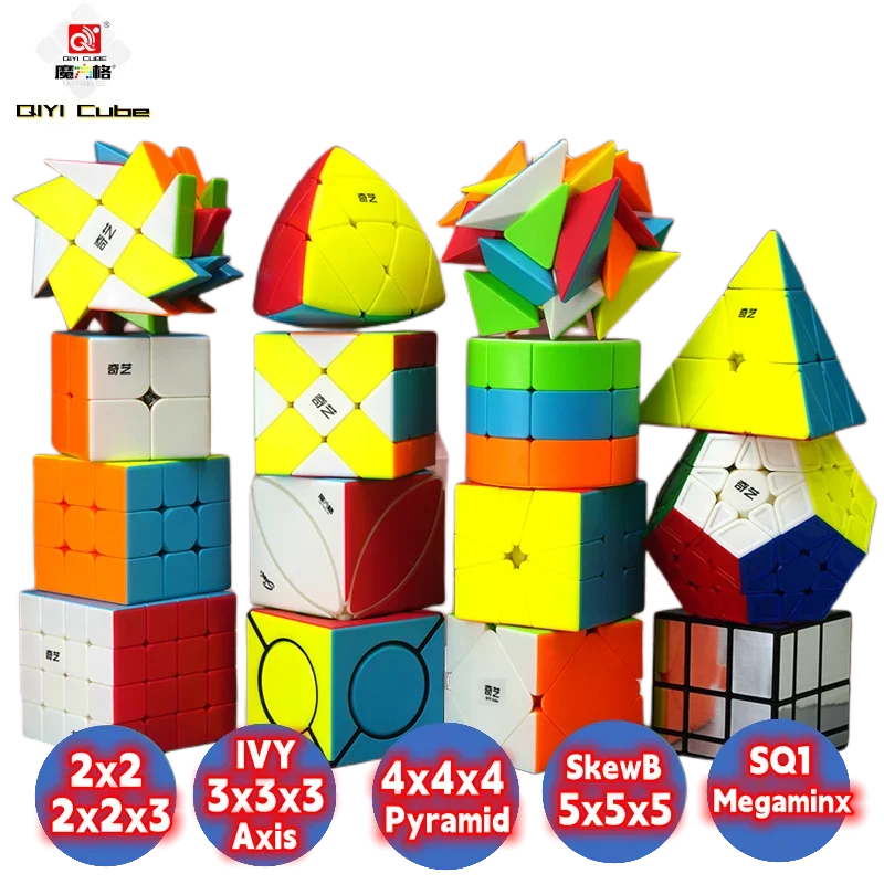 【Top-Rated Product】 QiYi Cube 2x2 3x3 4x4 5x5 Mirror Pyraminx Skewb SQ1Special Professional Speed Puzzle 2x2Children Toy Cubo Magico developme