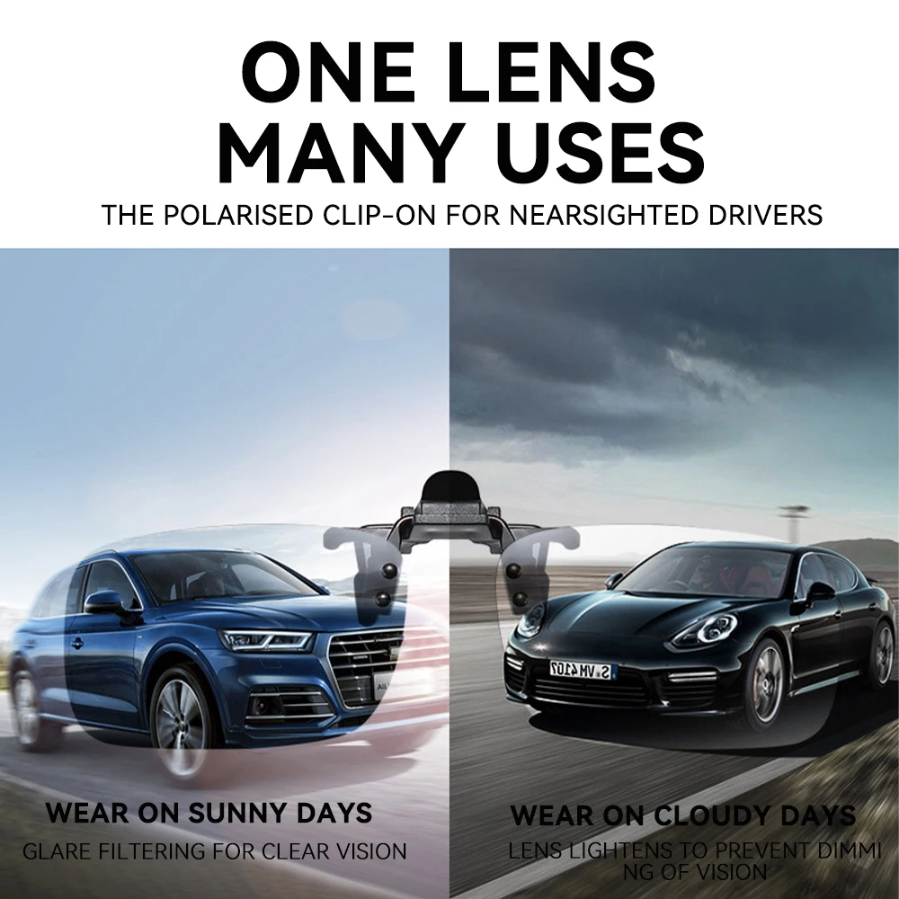 Car Driver Goggles Anti-UVA UVB Polarized Sun Glasses Driving Night Vision Lens Clip On Sunglasses Interior Accessories