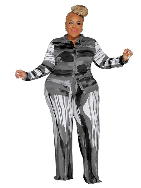 Wmstar Plus Size Two Piece Set Women Clothing Pants Sets Top Leggings Matching Office Lady Fall Clothes main image 0