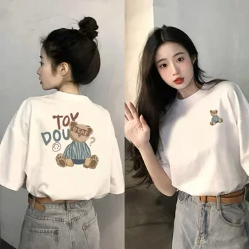 T-Shirt For Women Korean Version Short-Sleeved 2025 New Design Niche Round-Neck Versatile Printed women t shirt women clothes 1