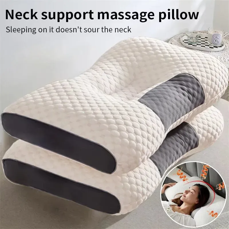 Neck Pillow Help Sleep And Protect The Neck Cervical Orthopedic Household Soybean Fiber SPA Massage Pillow For Sleeping New