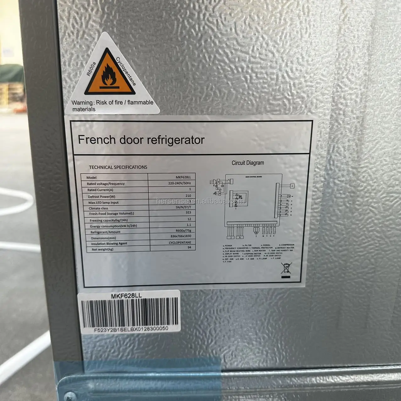 628L French Door Smart Side-by-side Refrigerators 4 Door Fridge Refrigerator and Freezers Home Commercial with ICE Maker