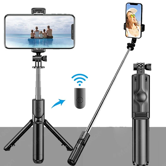 Wireless Selfie Stick Tripod Stand Bluetooth Remote Extendable For iPhone Samsung Xiaomi Live Streaming Portable Cellphone Stand
