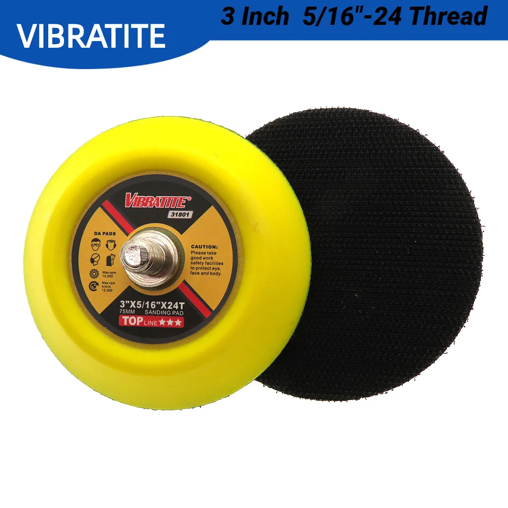 

3 Inch 75mm Professional Dual Action Random Orbital Sanding Pad 5/16-24 Thread Hook and Loop