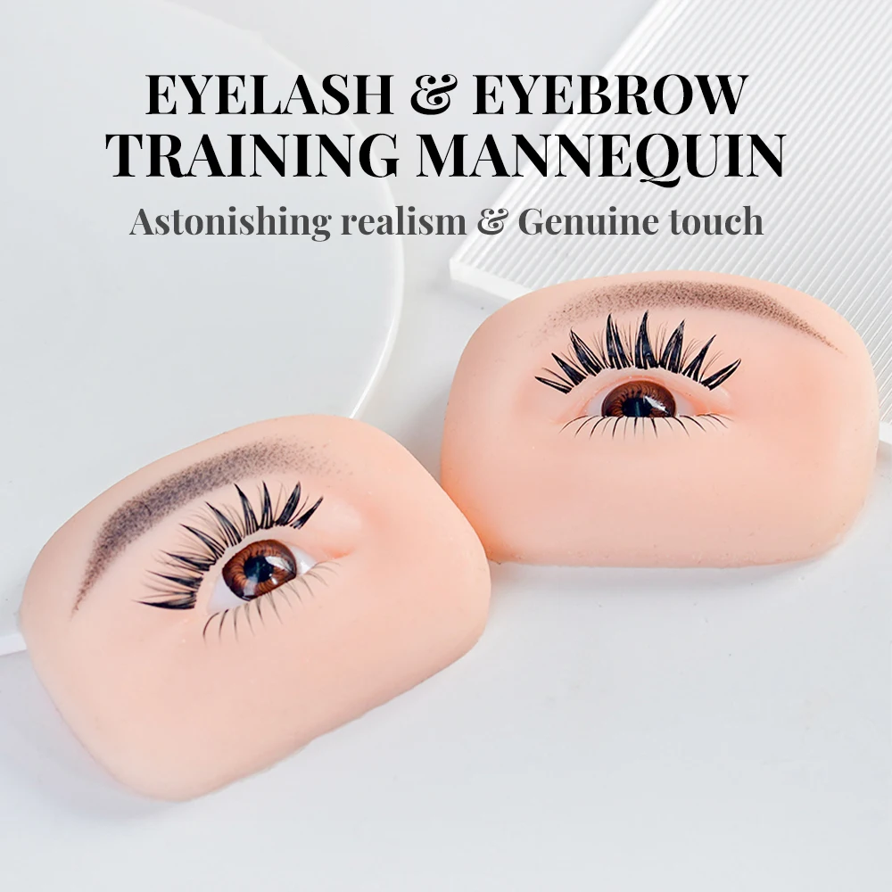 

5D Silicone Eyelash Eyebrow Makeup Practice Board Bionic Skin for Makeup Face Eyelash Practice Mannequin Training Supplies