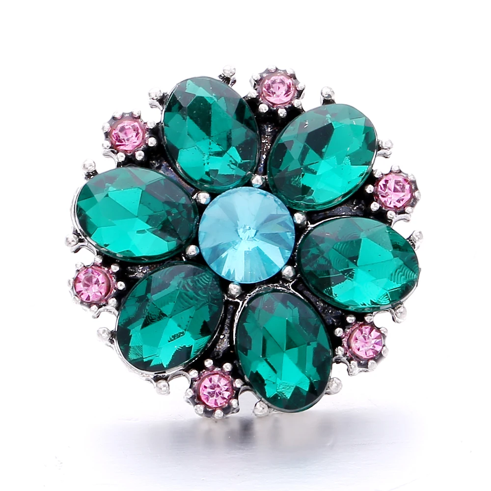 20pcs Vintage Flower 18mm Snap Buttons DIY Ginger Charm Fit Snap Button Bracelet Bangle Jewelry Making
