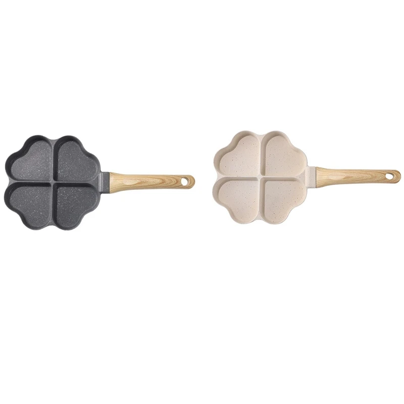 

Heart Shaped Egg Pan Mini Egg Dumpling Pan Hamburger Steak 4 Grid Breakfast Pan