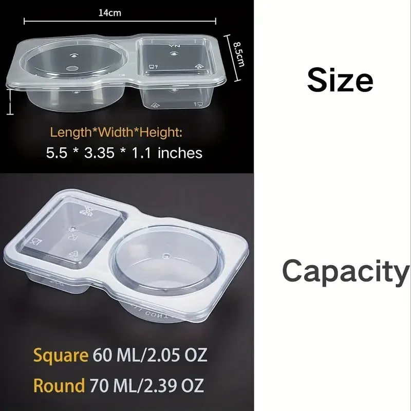 Snack Containers Double Compartment Reusable Snack Packs 2 Compartments With Lid For Home School Daily Outdoor Picnic
