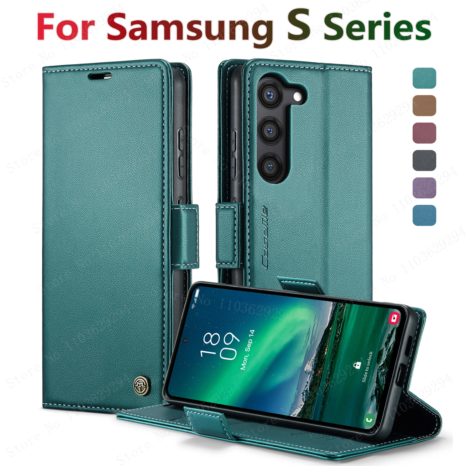 Carteira de Couro de Negócios Flip Cover Case para Samsung Galaxy S24 Ultra S23 S20 S21 Note10 20 Herder Luxo - Image 6