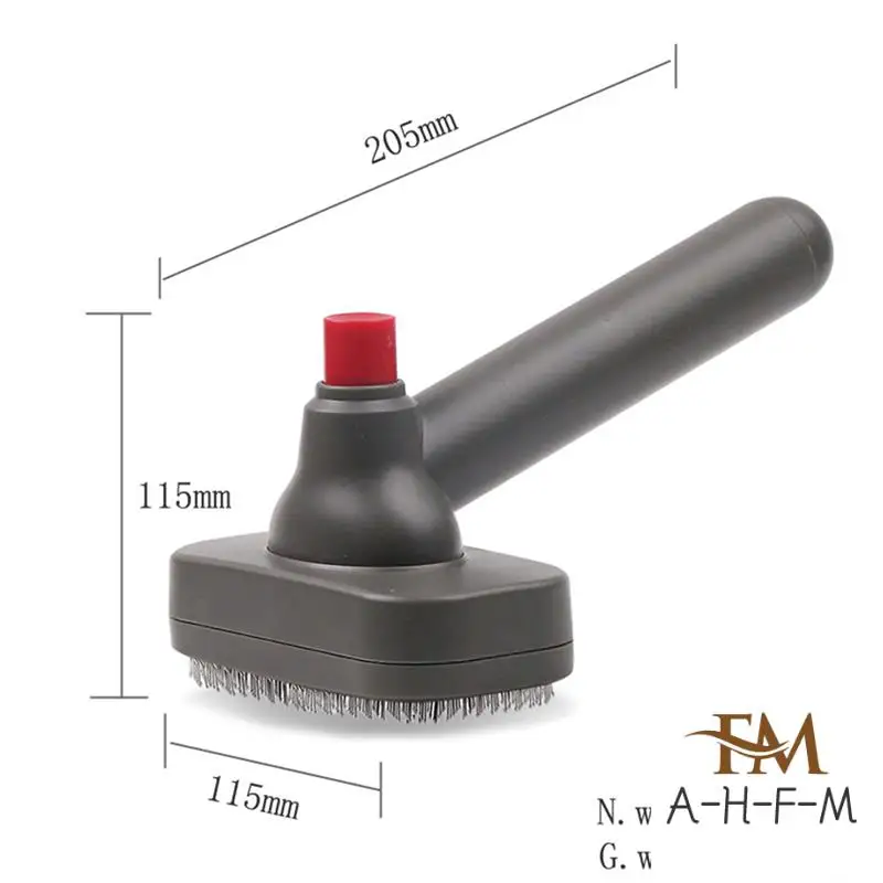 1 PCS Self Cleaning Slicker Brush-For Dogs/Cats/Pets-One Click Cleaning Function-Gentle & Effective Cat Grey Dog Brush