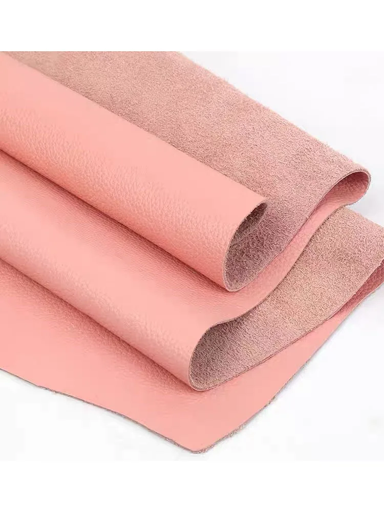 핑크 탑 레이어 소가죽 수제 가죽 DIY 가죽 소파 시트 백팩 부드러운 가죽 원단