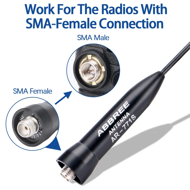 Antenna Estensibile NA773 Per Baofeng - SMA Femmina, Dual Band 144/430MHz