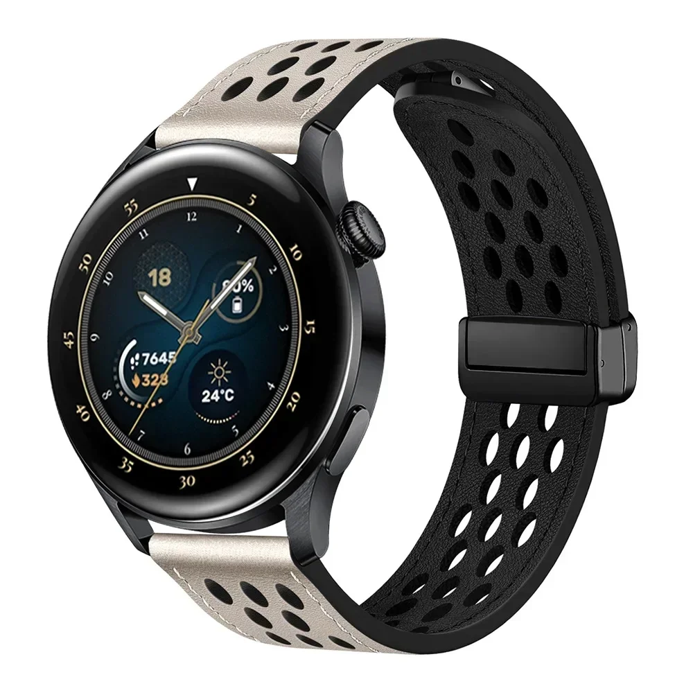 Silicone and Leather Magnetic Strap - 20mm/22mm Band