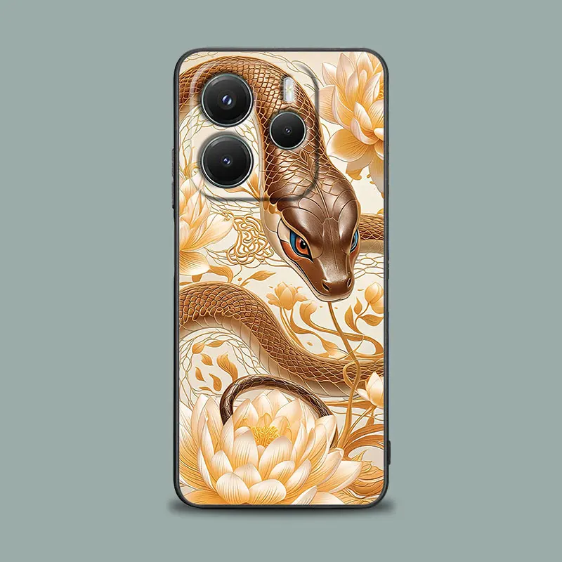 Elegant Silicone Soft Phone Case with Snakes and Women Design