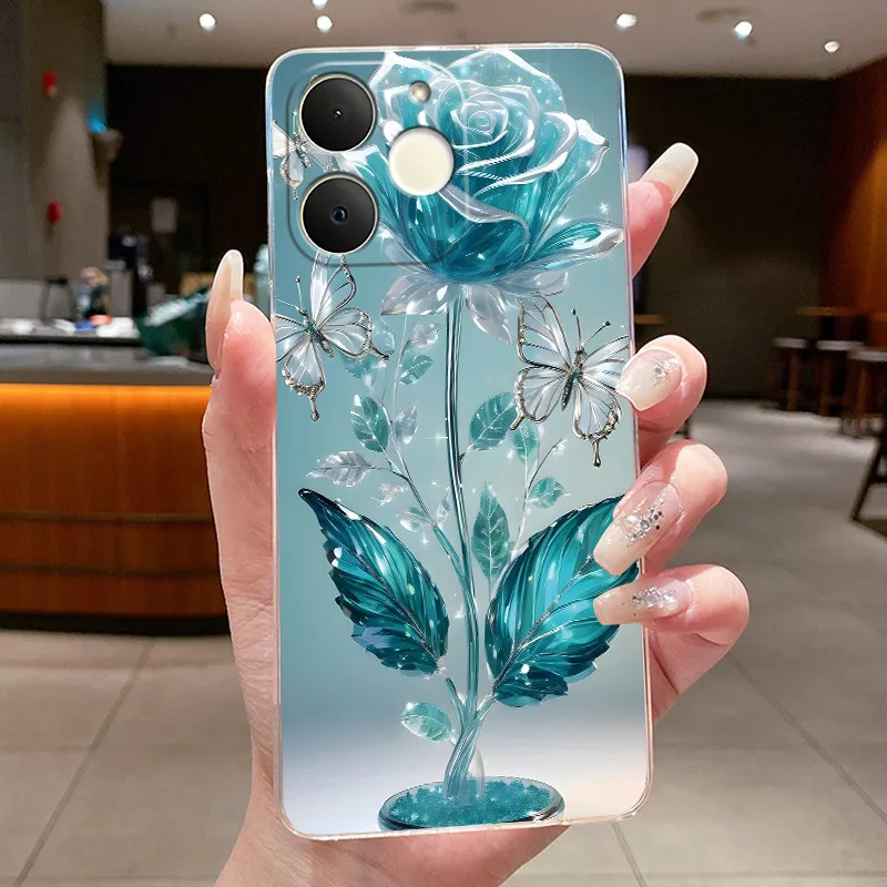 Floral Butterfly Soft Silicone Transparent Phone Case