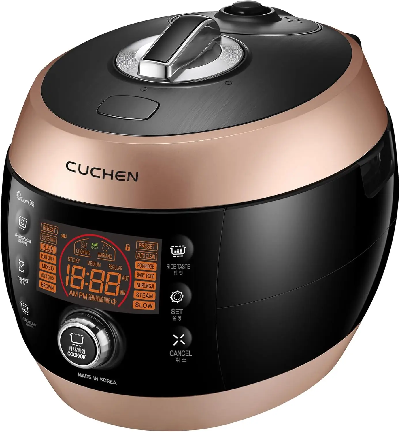 Rice Cooker 6 Cup (Uncooked) Smart Jog Dial Auto Steam Clean Voice Guide Made in Korea B