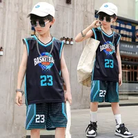 Maillot de basket-ball à séchage rapide pour enfants, chemise pour garçon et fille, uniforme d'équipe pour enfants sportifs, tenue de vêtements de rue pour enfants, beau 3