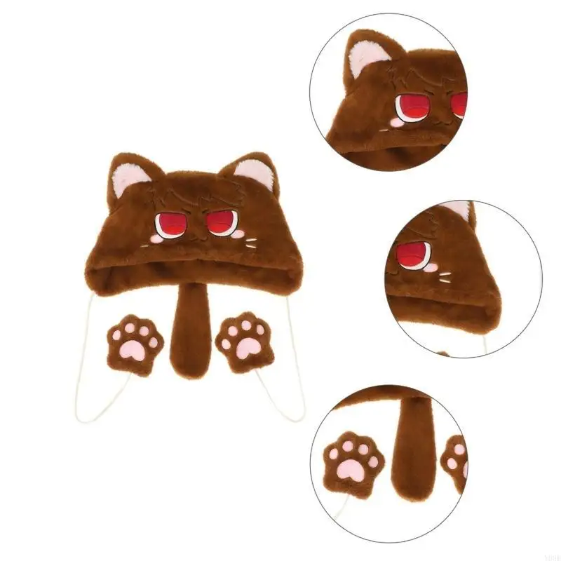 Erwachsene Plüsch Nette Katze Ohr Form Outdoor Weihnachten Ohr Schützen für Mädchen Y08E – Detail 9