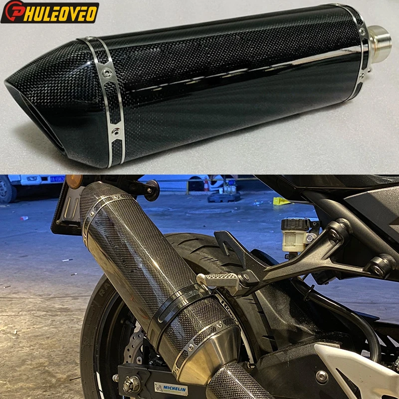 Handmade ID:51mm 61mm 63mm 65mm Customized Carbon Fiber Motorcycle Exhaust Muffler Escapamento with DB Killer for Z900 MT07 09