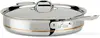 Copper Core 5-Ply Stainless Steel Sauté Pan with Steel Lid 3 Quart Induction Oven Broiler Safe 600F Pots and Pans, Cook 3