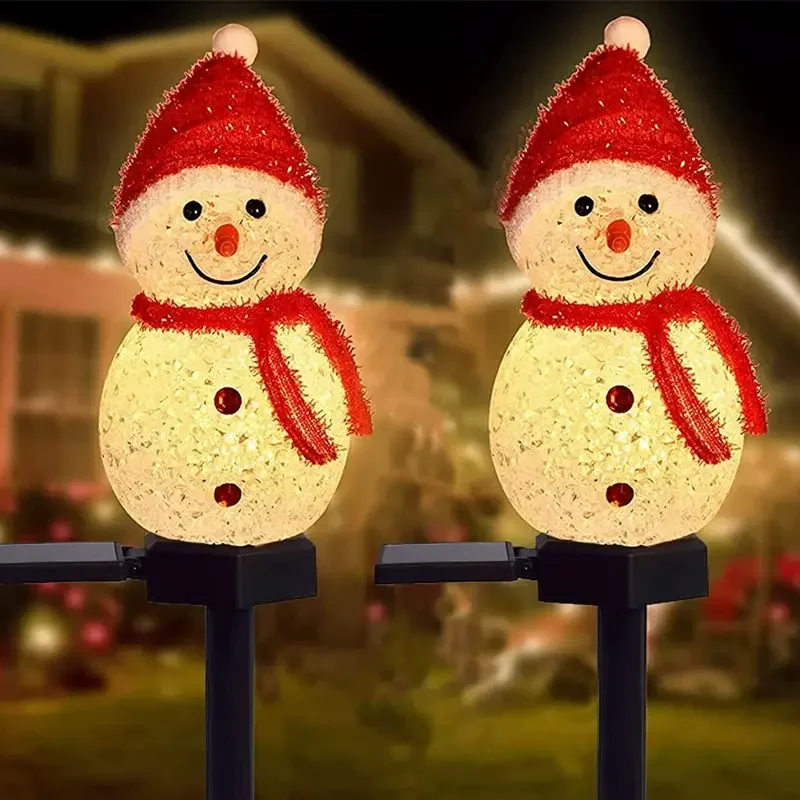 MerryChristmasSolarLEDGardenLightYardLawnSnowmanDecoration