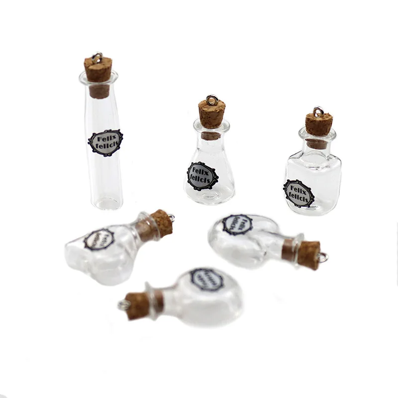 10/20/30/50/100pcs Vintage Mini Glass Bottle Wishing Drifting Cork Felix Felicis Magic Potion Lucky Bottle DIY Cremation Jewelry 4