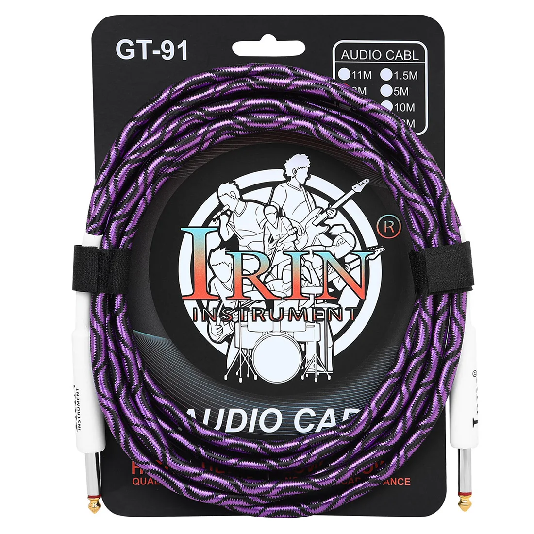 IRIN Braided Noise Reduction Guitar Cable with Double Straight Head Connector