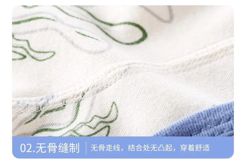 Description Picture 6 of itemNewborn Boys Girls Pure Cotton Warm Pajamas Cute Cartoon Print Long Sleeve Pyjamas Toddler Baby Autumn Sleepwear Clothing Sets