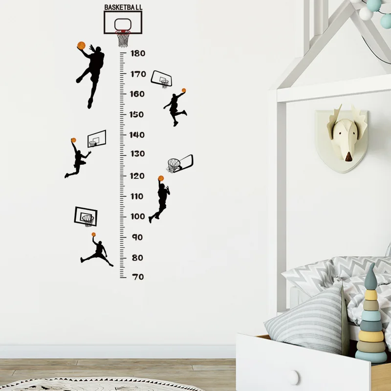 Wall Stickers Children Room Decoration Cute Cartoon Height Sticker For Kids Room Boy Girl Bedroom Decoration height Measurement Ruler Self-adhesive Nursery Wall Murals