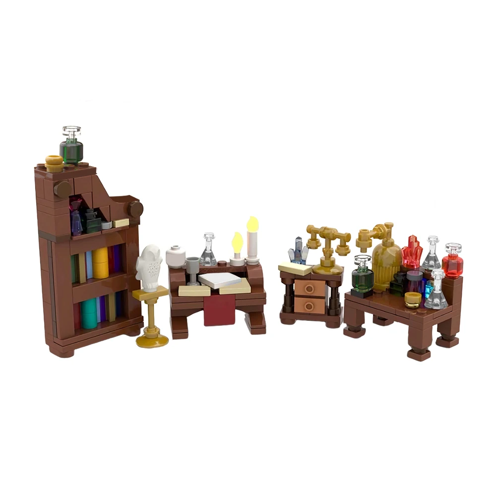 

BZB MOC Fantasysed Castle Theme Scene Alchemisted-Laboratoryed Building Blocks Set Model Bricks Children Toy Birthday best Gift
