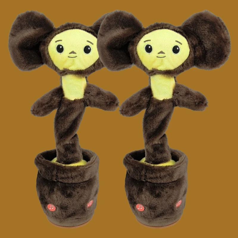 Plush Toys Electric Interactive Toy Russia Anime Cheburashka Monkey Dancing Plush Toy