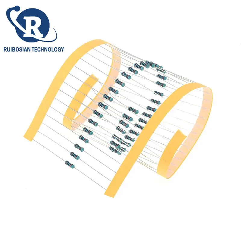 100pcs 1/4W 1% Metal film resistor 1R~10M 100R 220R 1K 1.5K 2.2K 4.7K 10K 22K 47K 100K 100 220 1K5 2K2 4K7 ohm resistance