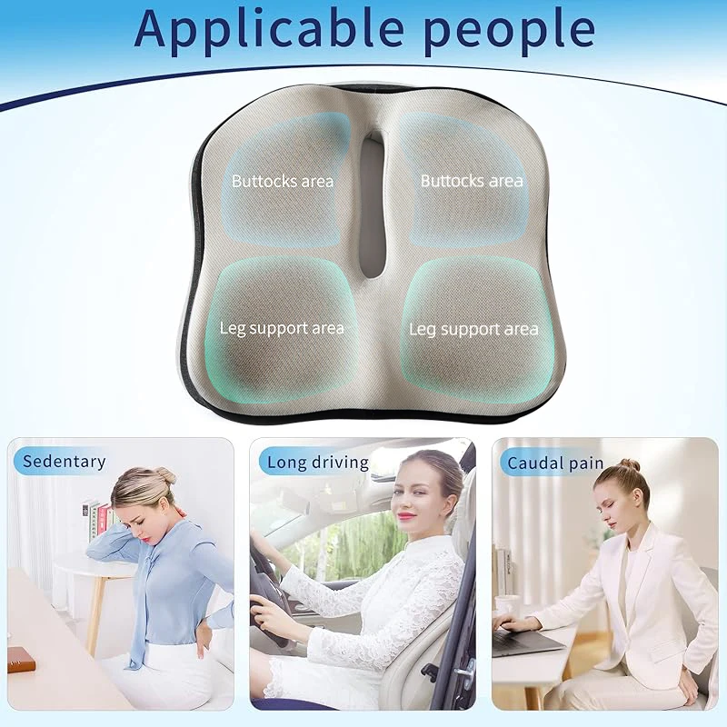 Memory Foam Seat Cushion Office Chair Cushion Car Seat Support Waist Pillow Massage Buttocks Pad Pain Relief Orthopedic Pillow 6