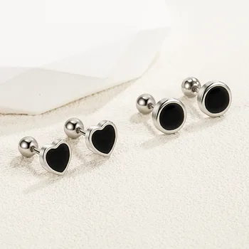 925 Sterling Silver Heart Round Star Small Stud Earrings For Women Luxury Designer Elegant Jewelry Wholesale Argent 925