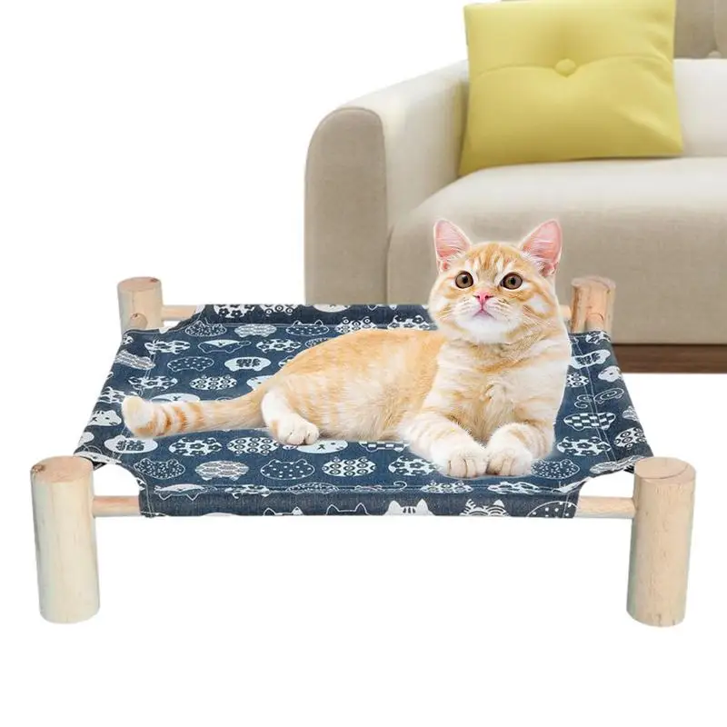 

Outdoor Dog Bed Cat Elevated Cooling Wooden Bed For Summer Cat And Dog Hammock Bed Cat Beds For Indoor Cats Cat Cots Furniture