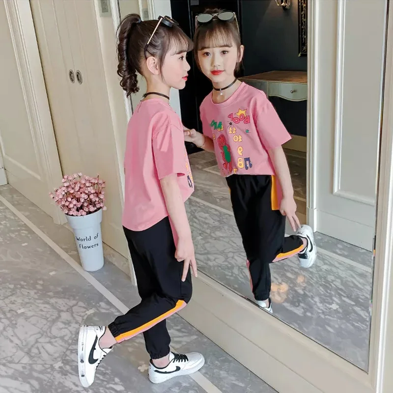 Girls Clothing Sets Summer Clothes For Baby Girls T-shirt And Pants Suit Tracksuit For Kids Outfit Fashion Children Clothes Set