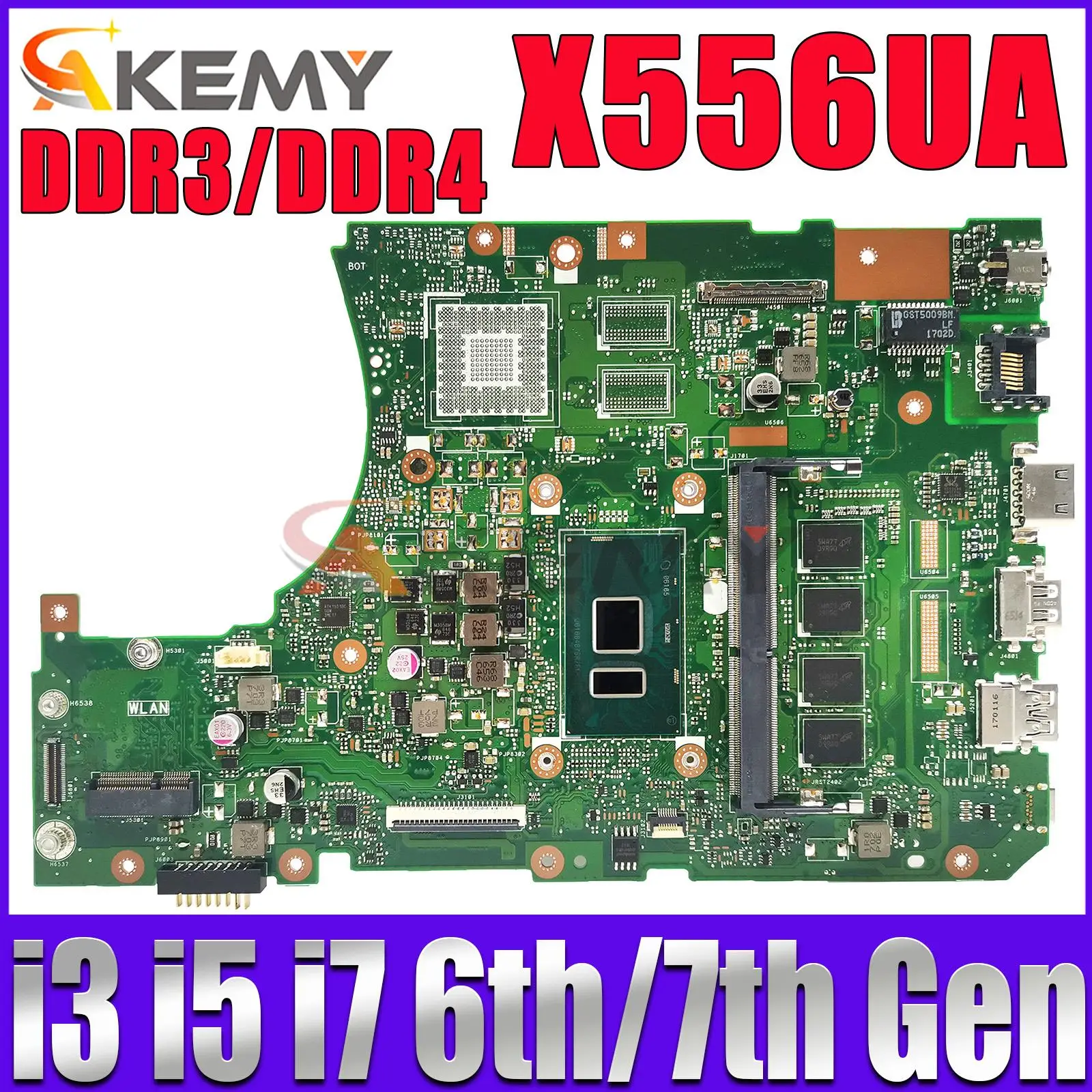 

X556UA Mainboard For ASUS A556U X556U X556UF X556UV X556UAM X556UJ X556UAK Laptop Motherboard I3 I5 I7 CPU DDR3L/DDR4 4G/8G RAM
