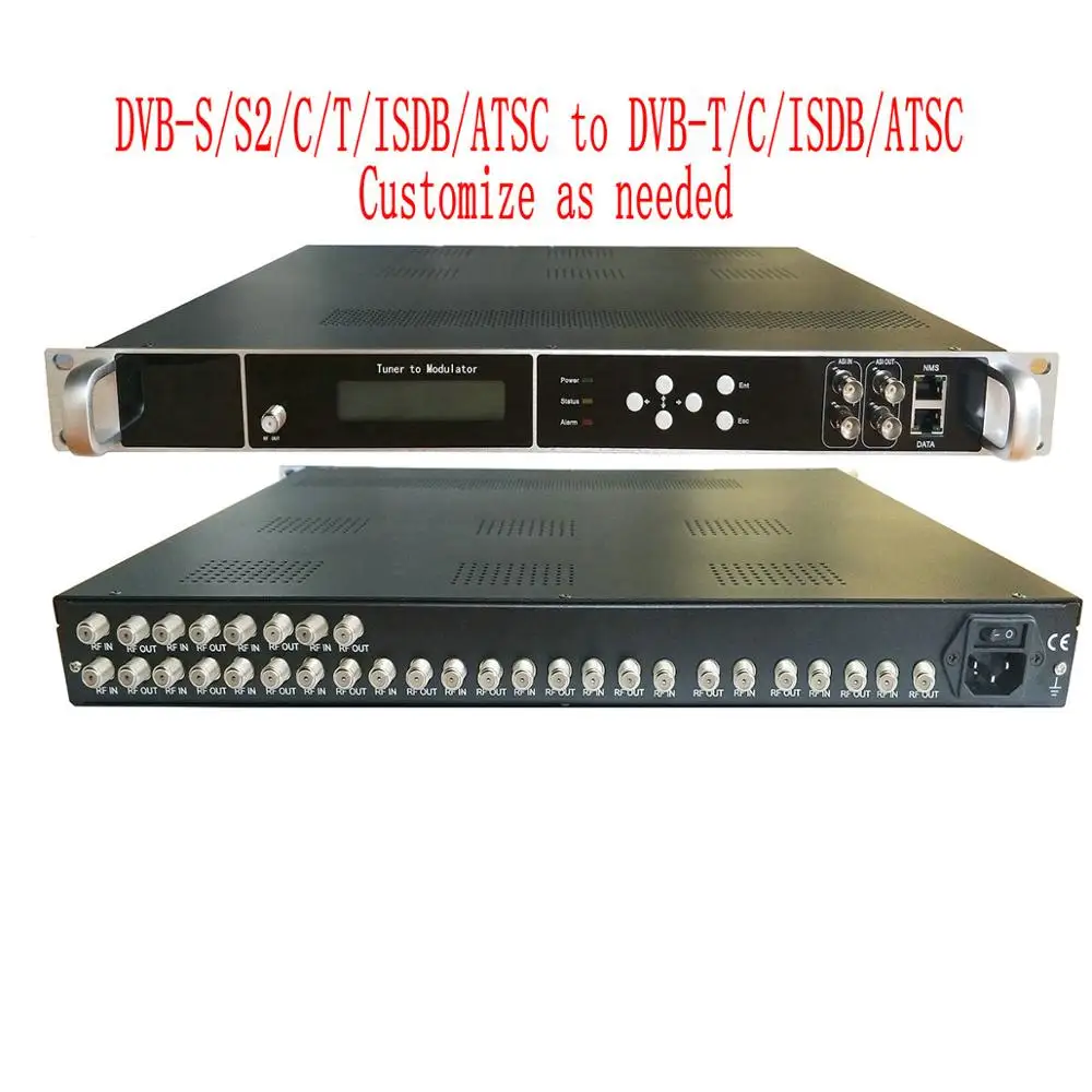 호텔 Iptv Catv 튜너 리시버 모듈레이터 튜너, 16 채널 Dvb-t2 Dvb-s2, Dvb-t, Dvb-c, Atsc, Isdbt, Tdt, Rf-Rf, Ip Asi