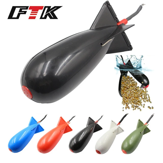 FTK Fishing Feeder Carp Rocket Spomb Feeders Large Black Bomb