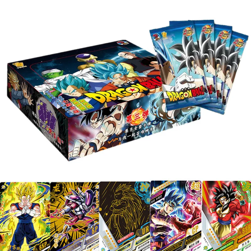 Original Dragon Ball Card Son Goku Saiyan Anime Figures Hero Card Collection Flash Card Game Cards Table Toys Giocattoli Regalo Per Bambini