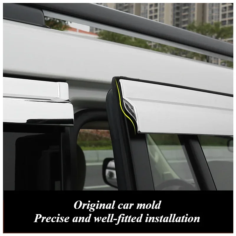 Car Window Rain Guard Sun Visor Cover Shield Side Window Deflector Fully Electroplated MotificationStyling for Toyota Prado2700