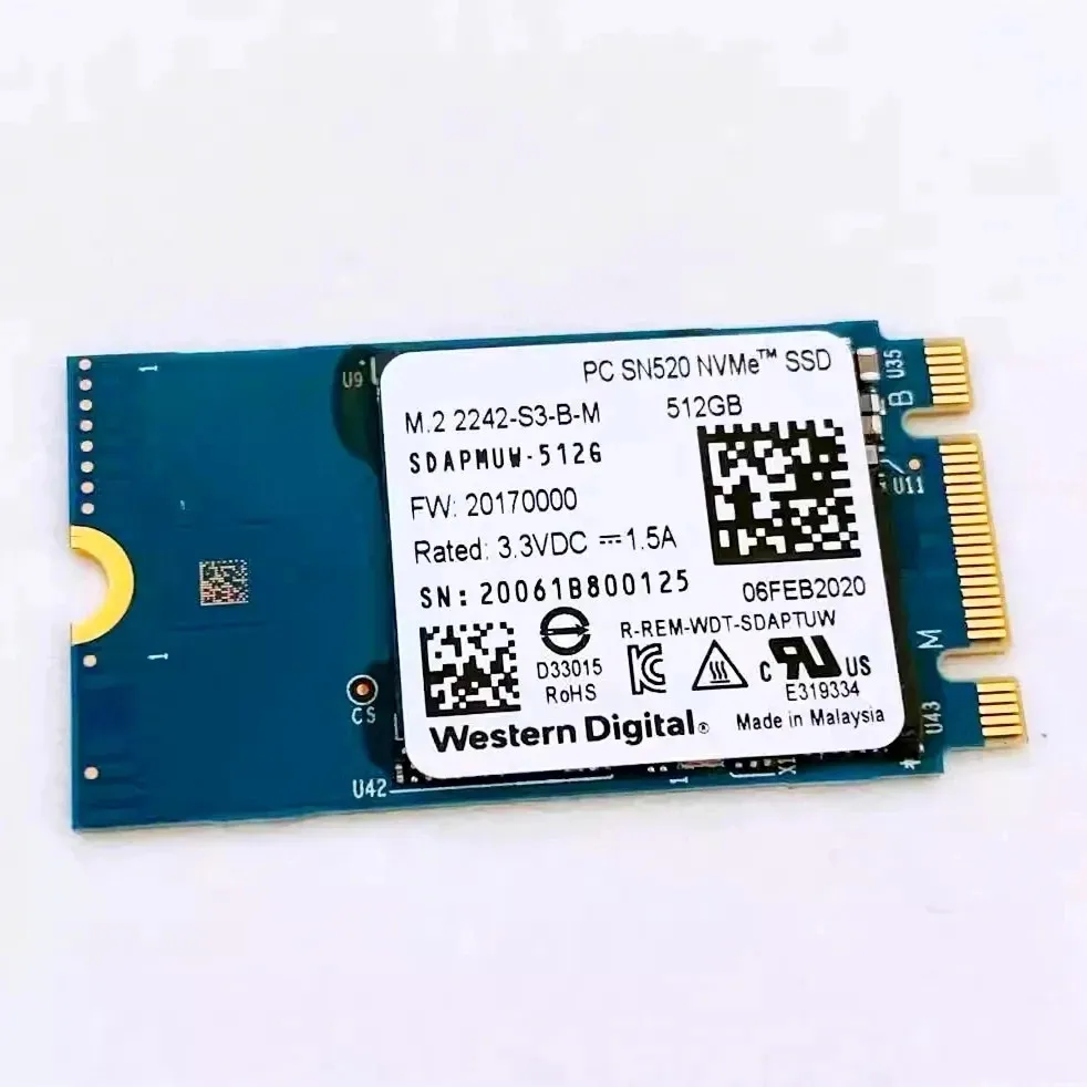 Original SN520 512GB 256GB 128GB M.2 2242 NVME Internal Solid State Drive M.2 2242 NVME SSD For Laptop