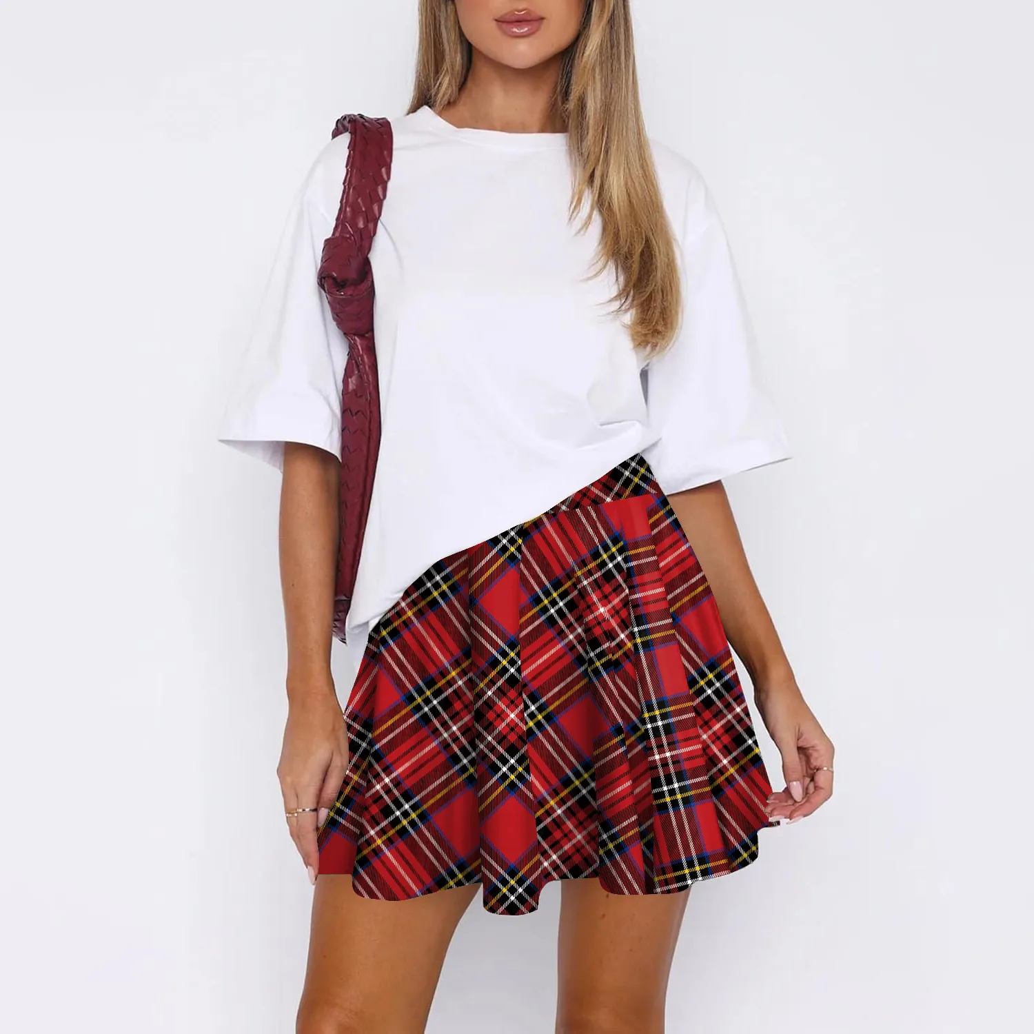 Women's Mini Pleated Skirts Sexy Club Y2k High Waist Stretchy Tennis Skater A-line Skirt, Black 2, XS