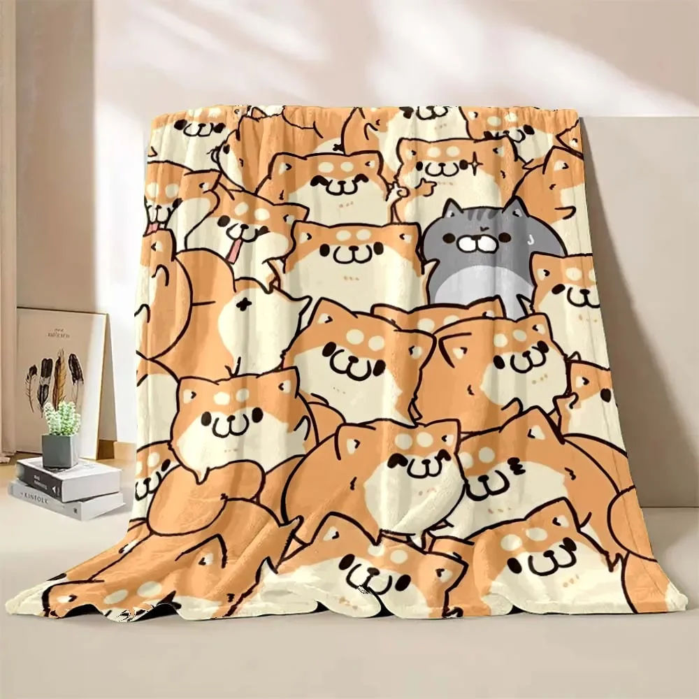 6 Sizes Cute Cartoon Cat Printed Believer Blanket Warm Soft and Comfortable Home Travel Blanket Office Sofa Blanket Play Mat 6