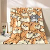 6 Sizes Cute Cartoon Cat Printed Believer Blanket Warm Soft and Comfortable Home Travel Blanket Office Sofa Blanket Play Mat 6