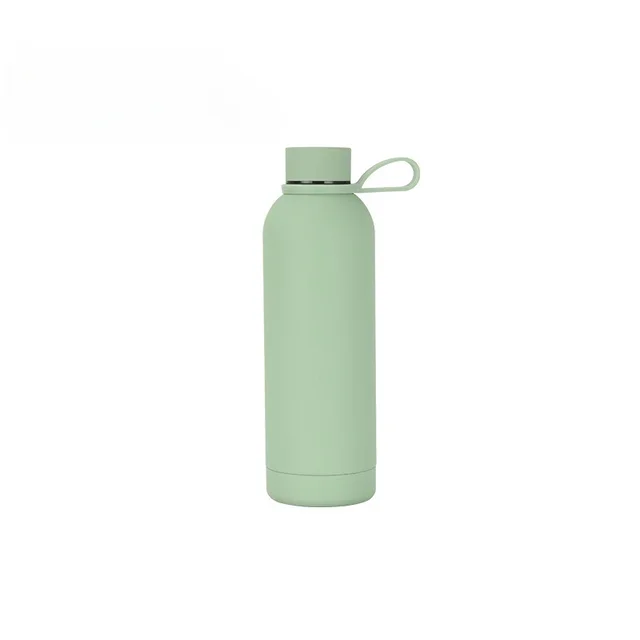 1pc 500ml/17oz 304 Stainless Steel Insulation Cup With Narrow Mouth, Portable Leakproof Sports Water Bottle With Handle Ring 6