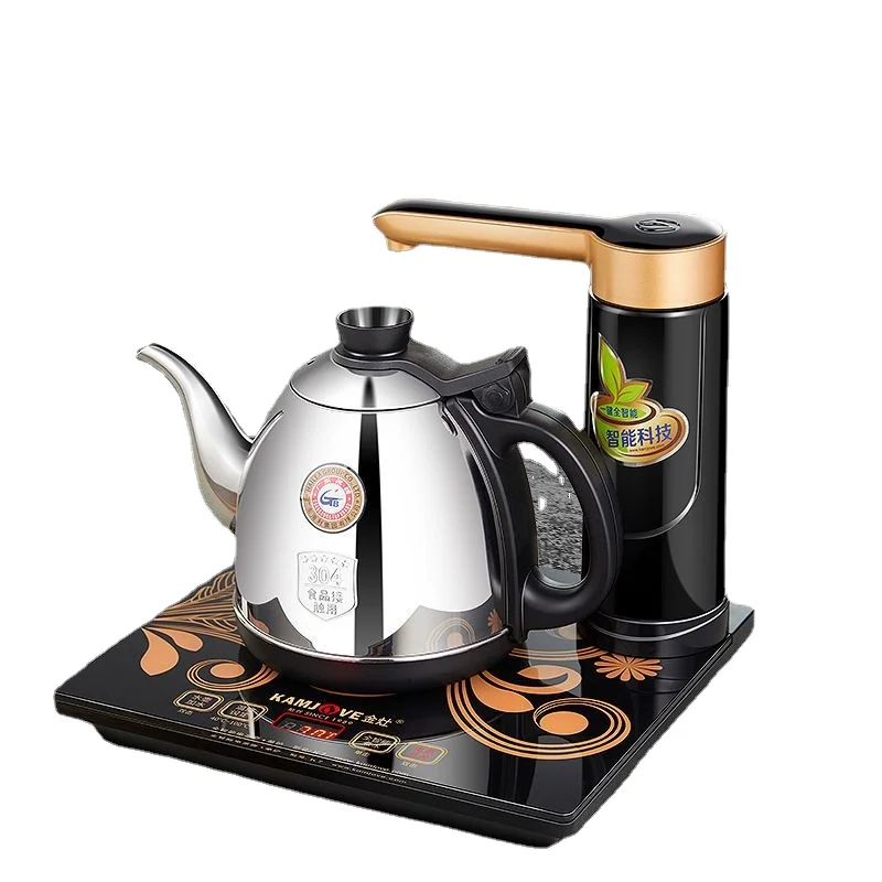K7 Automatic Rotate Add Water 0.9L Electric Kettle Tea Stove Boiler Smart 304Stainless Steel 7gears Insulation Antidry Black