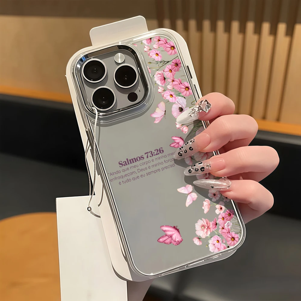 Floral Butterfly Soft TPU Phone Case with Poetic Lines