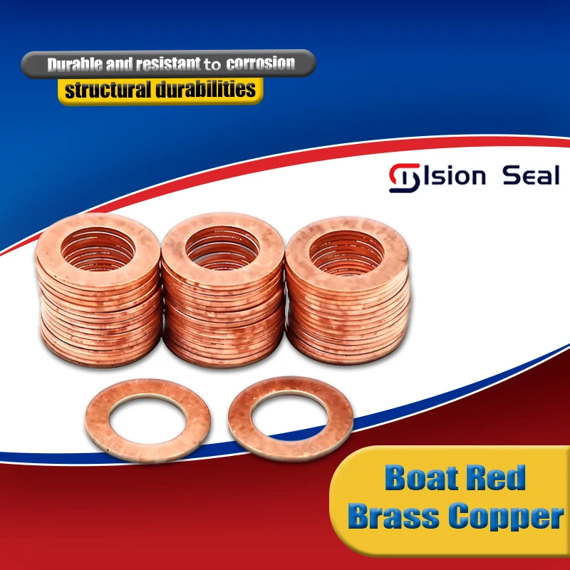 Boat Brass Copper Crush Sealing Washer M5 M6 M8 M10 M12 M14 M16 M18 M20 M22 M24 Flat Seal Gasket Ring Shim Pad Meson DIN7603