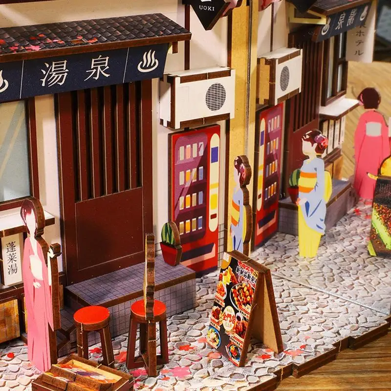 Diorama serre-livres DIY - La rue du Japon